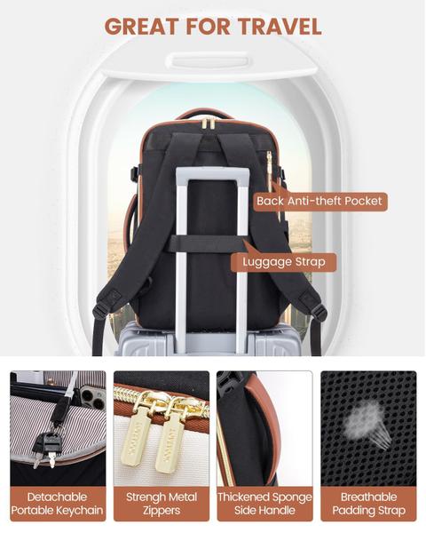 Imagem de Mochila de viagem LOVEVOOK 40L para mulheres com bolso para laptop de 17,3 polegadas