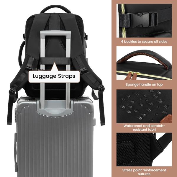 Imagem de Mochila de viagem LOVEVOOK 40L para mulheres com cubos de embalagem de 17"