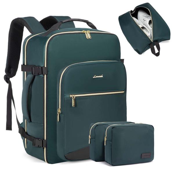 Imagem de Mochila de viagem LOVEVOOK 40L para mulheres e homens, laptop de 17", verde