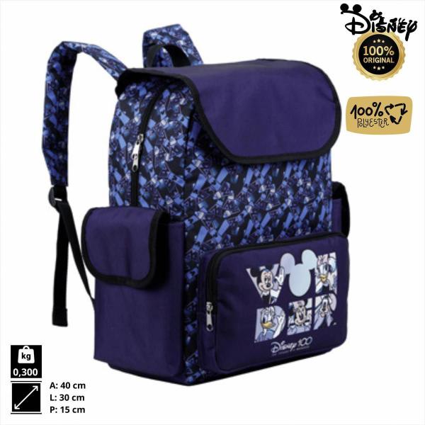 Imagem de Mochila Disney 100 - Design Mágico - Confortável e Resistente - 30x40x15 cm