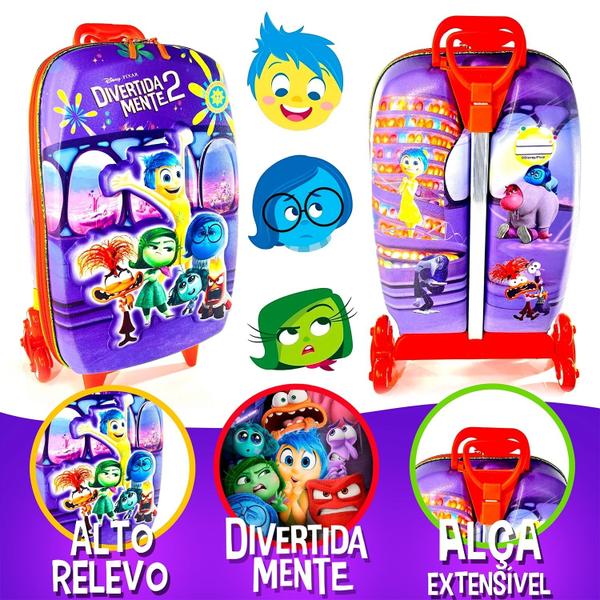 Imagem de Mochila Divertidamente Disney Infantil Escolar Com Rodinhas Reforçada Maxtoy - Diplomata