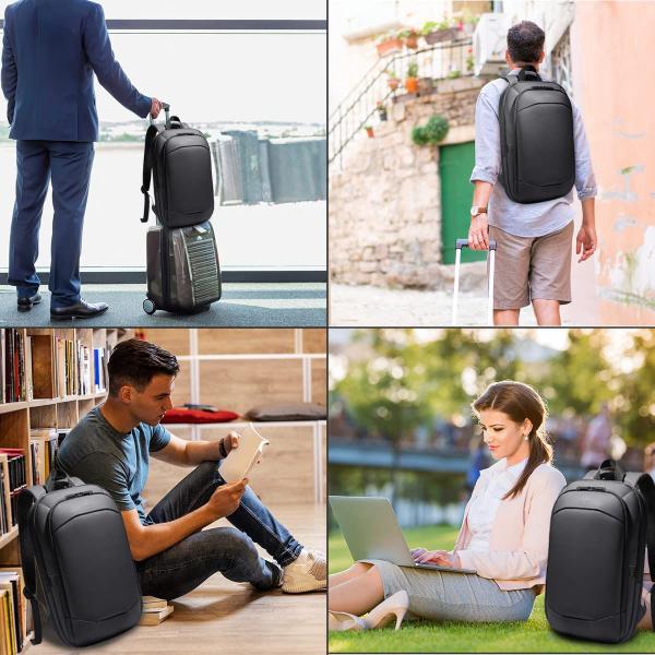 Imagem de Mochila empresarial hk para homens, fina, impermeável, de 43 cm, para laptop de 17 polegadas