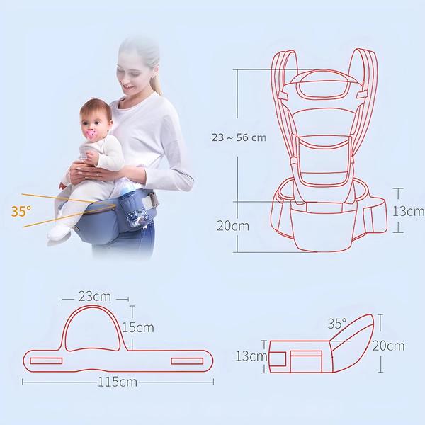 Imagem de Mochila Ergonômica Canguru para Bebê - Porta-Bebê com Hipseat, Frente para Frente