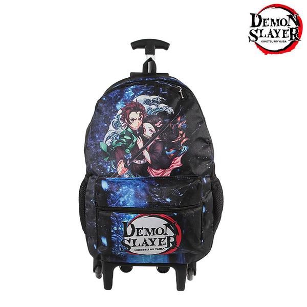 Imagem de Mochila Escola Demon Slayer Rodinha Kit Lancheira+Estojo