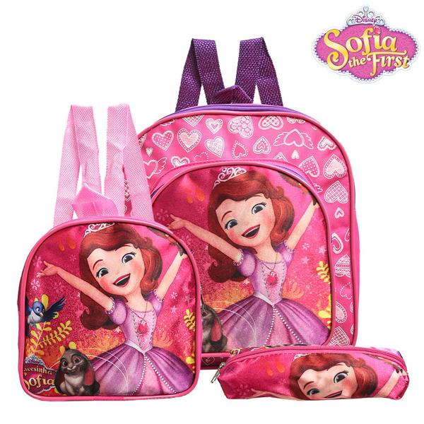 Imagem de Mochila Escola Pequena Princesa Sofia Costa Lancheira+Estojo