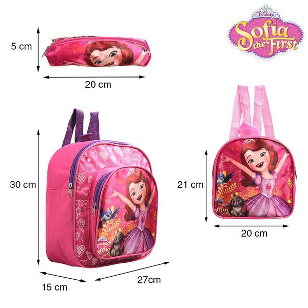 Imagem de Mochila Escola Pequena Princesa Sofia Costa Lancheira+Estojo