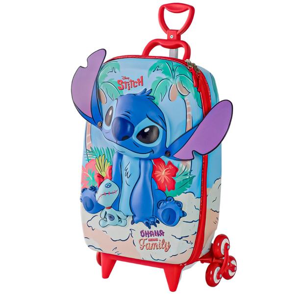 Imagem de Mochila Escolar 3D De Rodinha Tripla Mala Infantil Stitch Disney - Maxtoy Diplomata