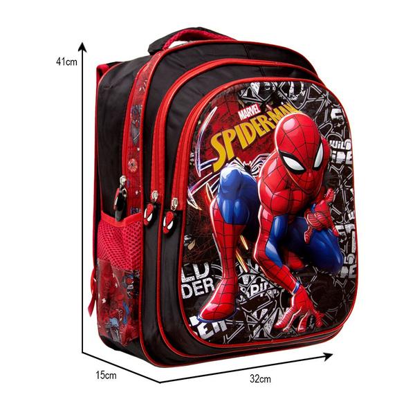 Imagem de Mochila Escolar 3D Infantil Homem Aranha De Costas