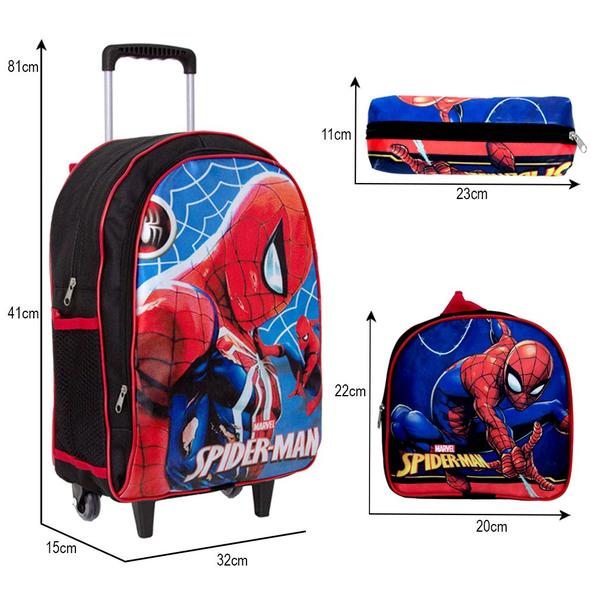 Imagem de Mochila Escolar 3D Infantil Homem Aranha De Rodinhas