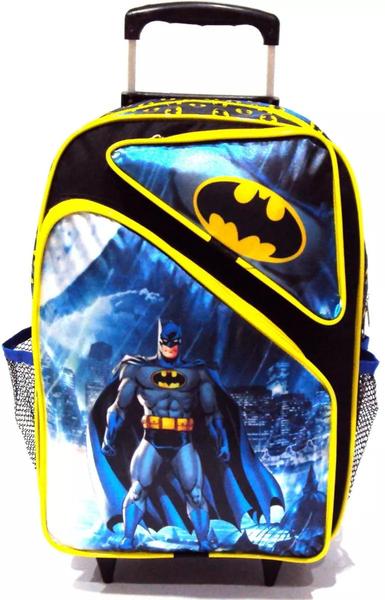 Imagem de Mochila Escolar Batman Homem Morcego Rodinhas Tam G Crianças