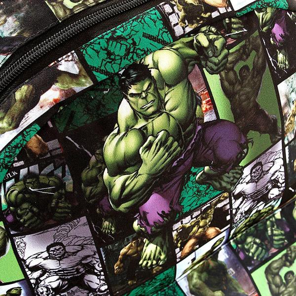 Imagem de Mochila Escolar Bolsa do Incrível Hulk Preta De Costas