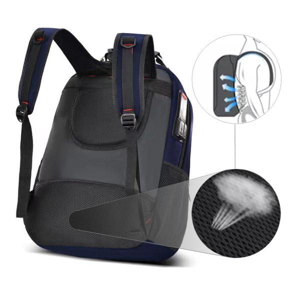 Imagem de Mochila Escolar Bolsa Executiva Grande Azul Impermeável Reforçada para Viagem Anti Furto Notebook