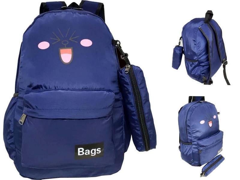 Imagem de Mochila Escolar Carinha Pikachu Com Estojo Juvenil 831