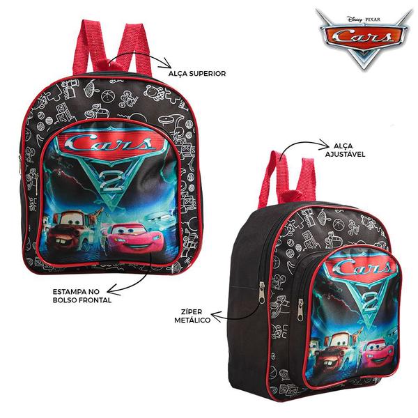 Imagem de Mochila Escolar Carros Disney Costas Kit Lancheira+Estojo