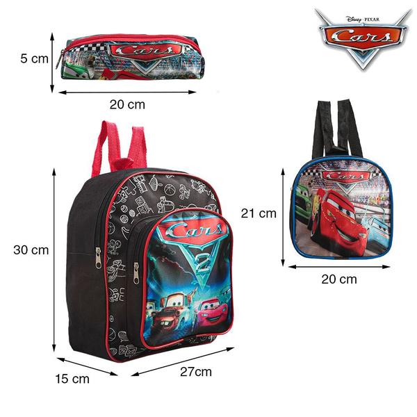 Imagem de Mochila Escolar Carros Disney Costas Kit Lancheira+Estojo