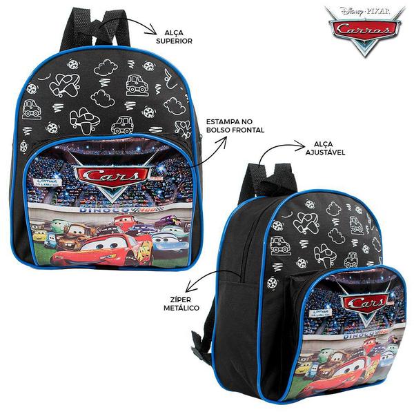 Imagem de Mochila Escolar Carros Disney Costas Kit Lancheira+Estojo