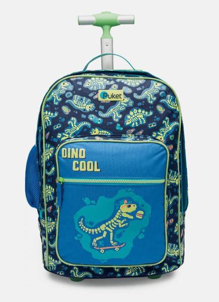 Imagem de Mochila Escolar com Rodinha Dinossauro Fósseis Puket