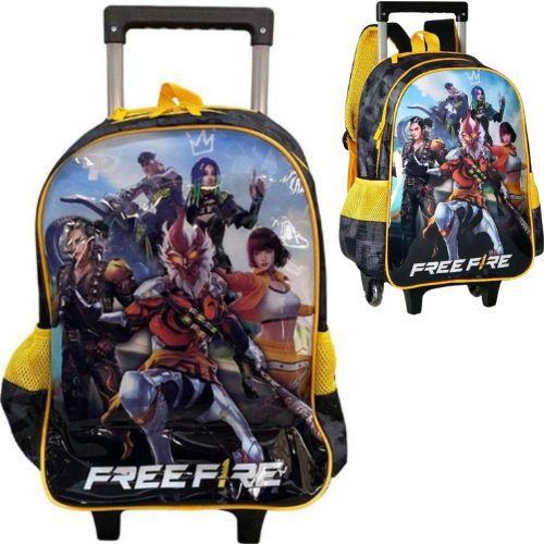 Mochila Escolar com Rodinhas Jogo Free Fire FR2494K Clio