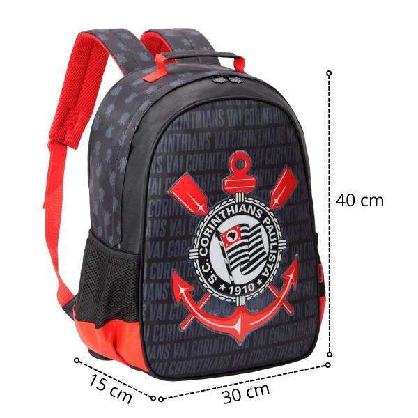 Imagem de Mochila Escolar Corinthians Preta Time Infantil Xeryus