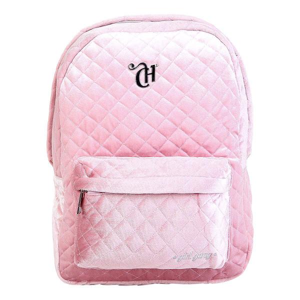 Imagem de Mochila  Escolar Costas Capricho Veludo Rosa Juvenil