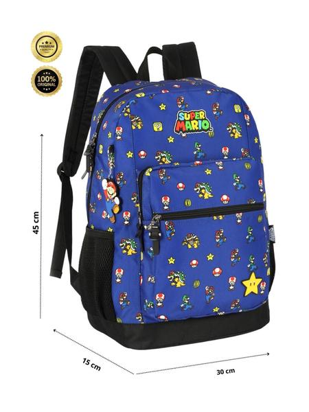 Imagem de Mochila Escolar Costas Juvenil Super Mario Ms47570 - ul