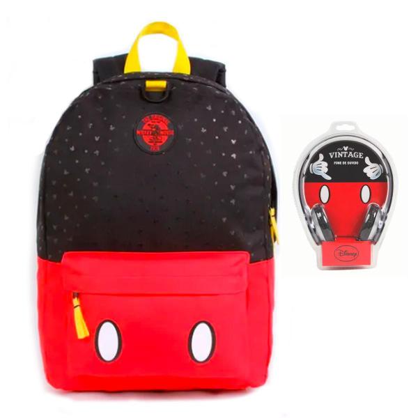 Imagem de Mochila Escolar Costas Mickey Mouse Disney + Fone - Dmw