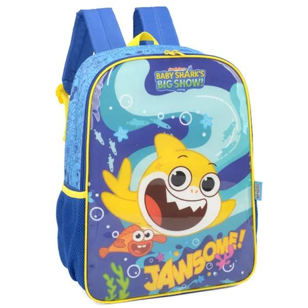 Imagem de Mochila Escolar De Alças Baby Shark Infantil Tubarão Amarelo