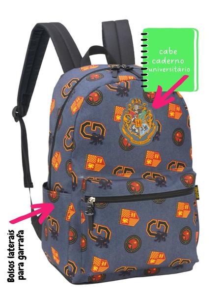 Imagem de  Mochila Escolar de Costas Harry Potter Original Cinza