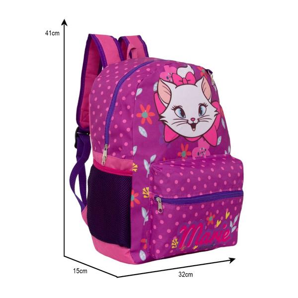 Imagem de Mochila Escolar de Costas Infantil Gata Marie Roxa Aulas