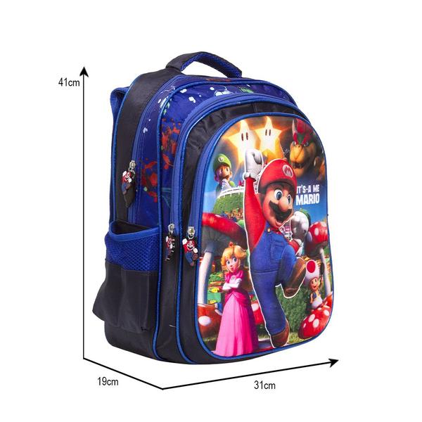 Imagem de Mochila Escolar De Costas Masculina Super Mario Desenho