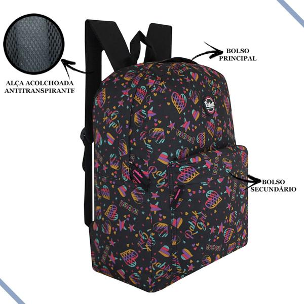 Mochila Escolar De Costas Rabisk Juvenil Reforçada Meninas Imagem de Mochila Escolar De Costas Rabisk Juvenil Reforçada Meninas