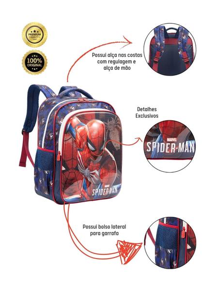 Imagem de Mochila Escolar De Costas Spider-Man Homem Aranha 13372