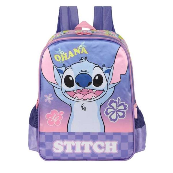 Imagem de Mochila Escolar De Costas Stitch Menina Lançamento Lilás