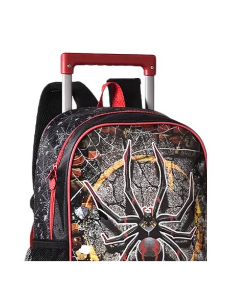 Imagem de Mochila Escolar De Rodas Dark Spider Aranha Preto DS3522k