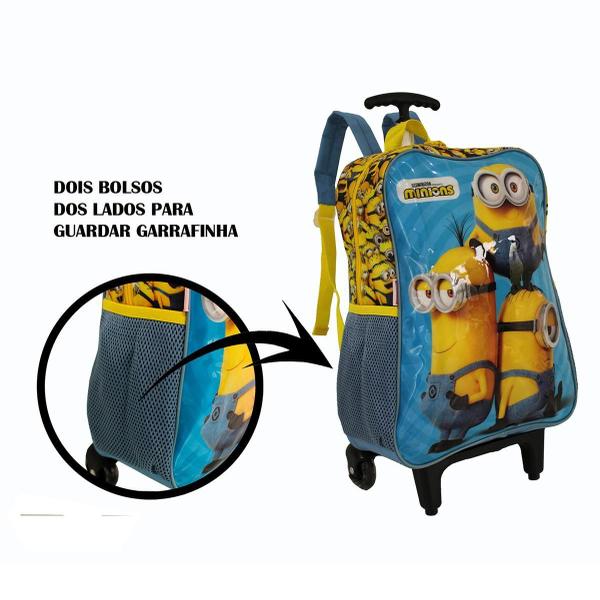 Imagem de Mochila Escolar De Rodinhas Com Estojo Minions Infantil