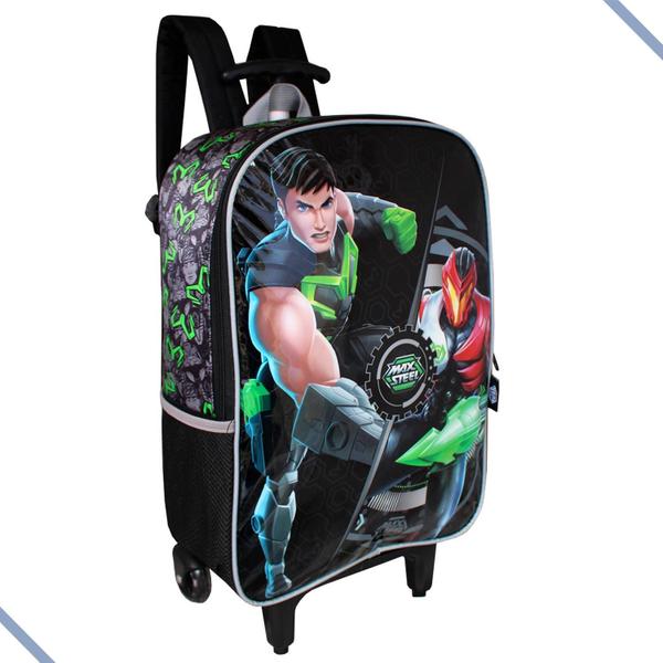 Imagem de Mochila Escolar De Rodinhas Max Steel Força Turbo Infantil