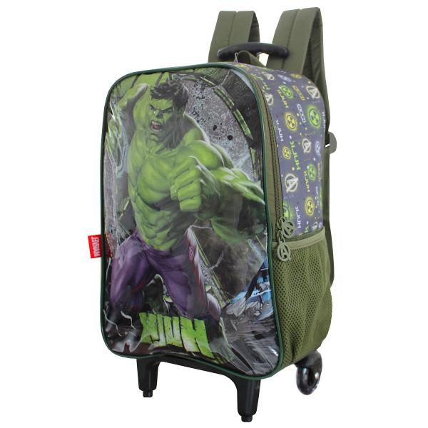 Imagem de Mochila Escolar De Rodinhas Meninos Marvel O Incrivel Hulk