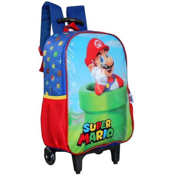 Imagem de Mochila Escolar De Rodinhas Super Mario Bros World Infantil