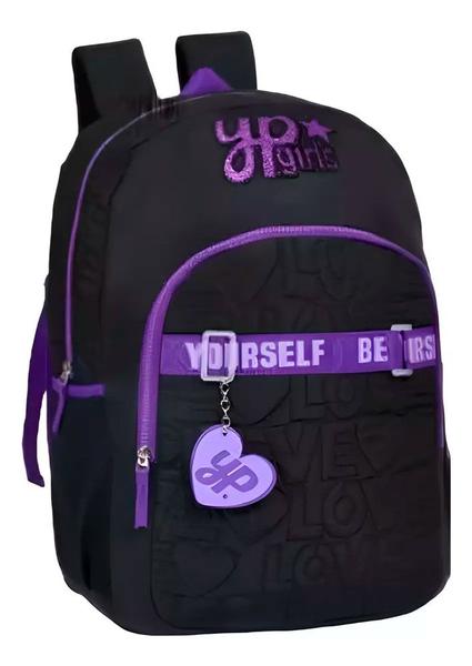 Imagem de Mochila Escolar Feminina com Chaveiro Love Up Girls - Yepp