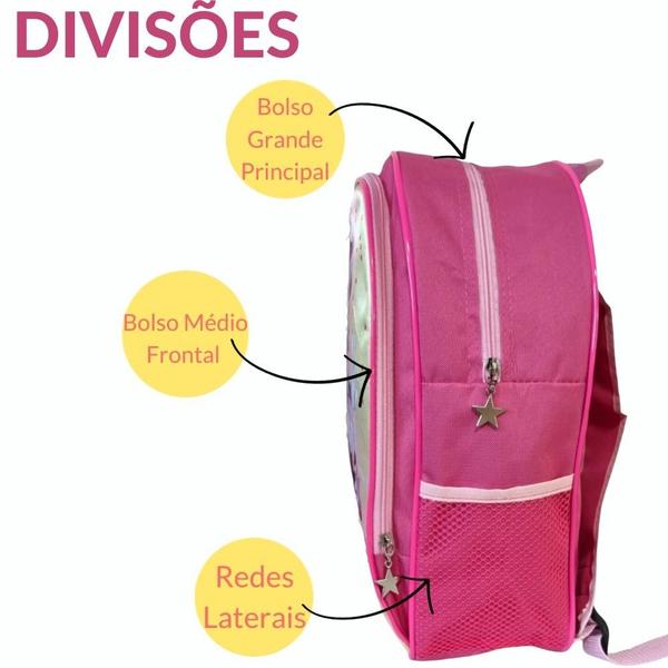 Imagem de Mochila Escolar Feminina Infantil + Lancheira Bolsa Térmica Menina