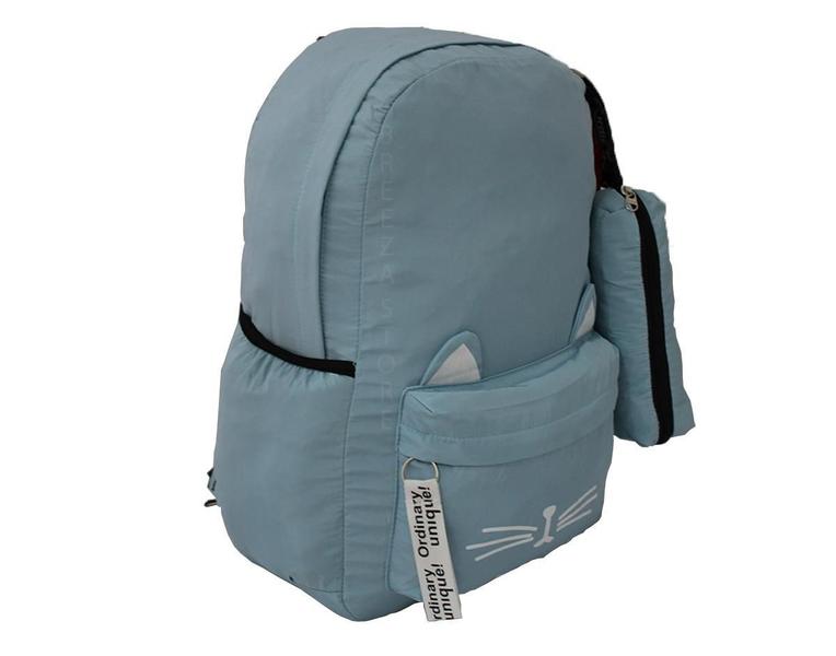 Imagem de Mochila Escolar Feminina Juvenil Gatinha M831 Azul Celeste