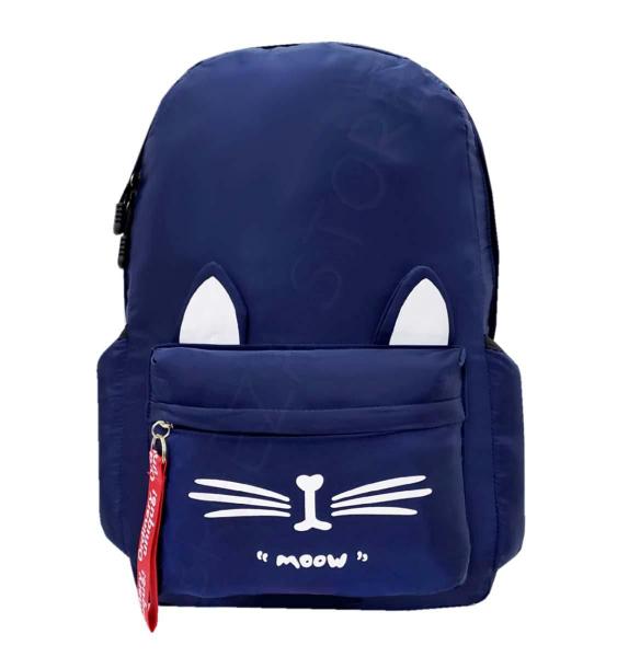 Imagem de Mochila Escolar Feminina Juvenil Média Gatinha M831 Azul