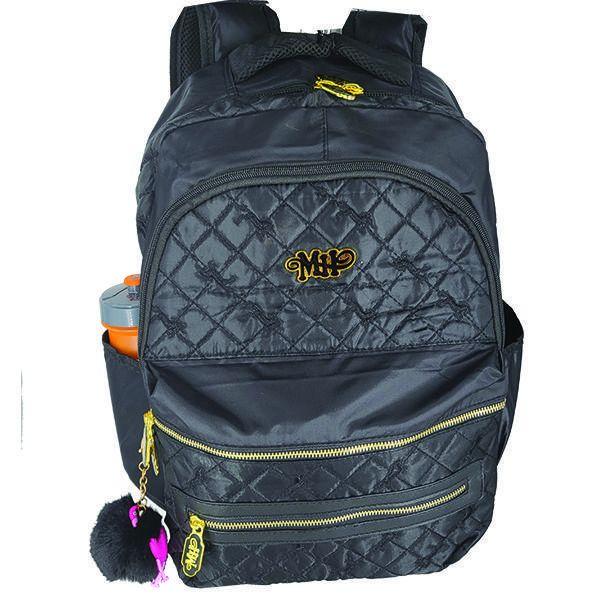 Imagem de Mochila Escolar Feminina Juvenil + Pompom M4260 - Preto