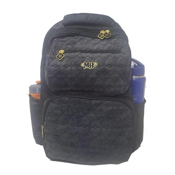 Imagem de Mochila Escolar Feminina Notebook 15 M4322 Jeans Preta 48x32x22 cm