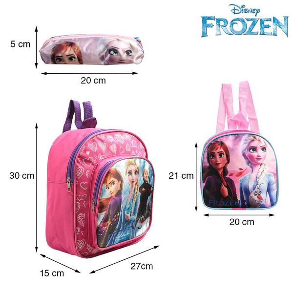 Imagem de Mochila Escolar Frozen 2 Anna e Elsa Costas Lancheira+Estojo