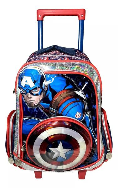 Imagem de Mochila Escolar G de Rodinhas Herói Capitão América - Marvel