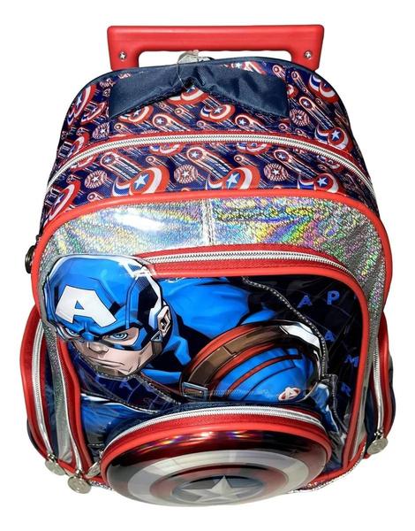 Imagem de Mochila Escolar G de Rodinhas Herói Capitão América - Marvel