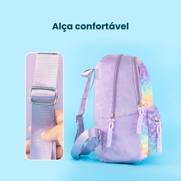 Imagem de Mochila Escolar Grande Alça Reforçada Faculdade Arco-Íris