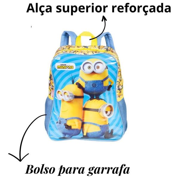 Imagem de Mochila Escolar Grande Costas Infantil Juvenil Sestini Dos Minions