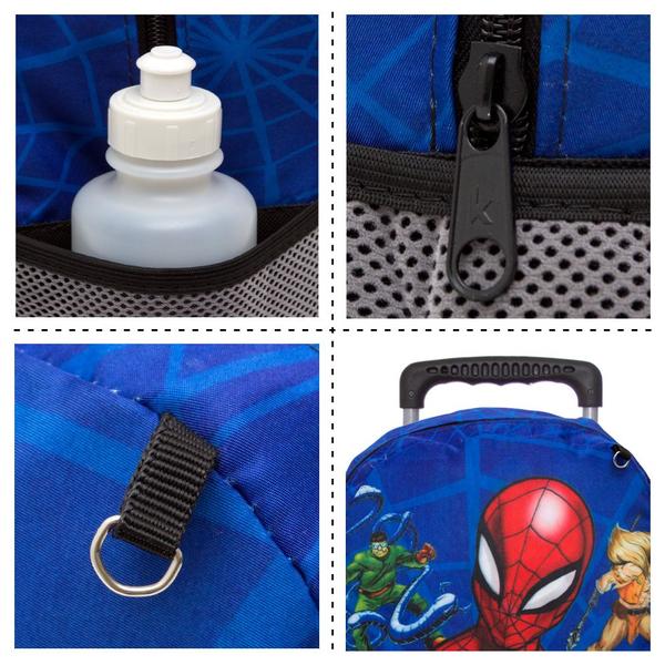 Imagem de Mochila Escolar Homem Aranha Rodinha Kit Lancheira+Estojo